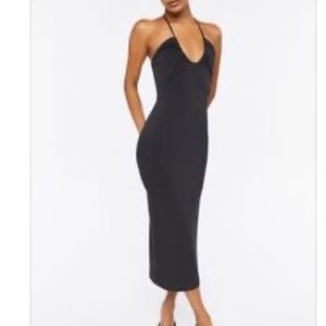 halter midi dress with slit S
